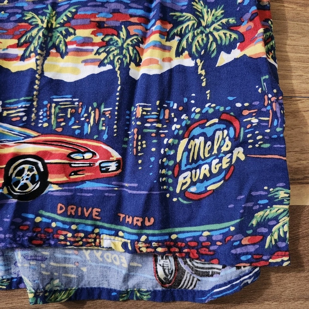 VTG Reyn Spooner American Classics Cars All-Over Print Hawaiian Royal Blue XL - Picture 5 of 11